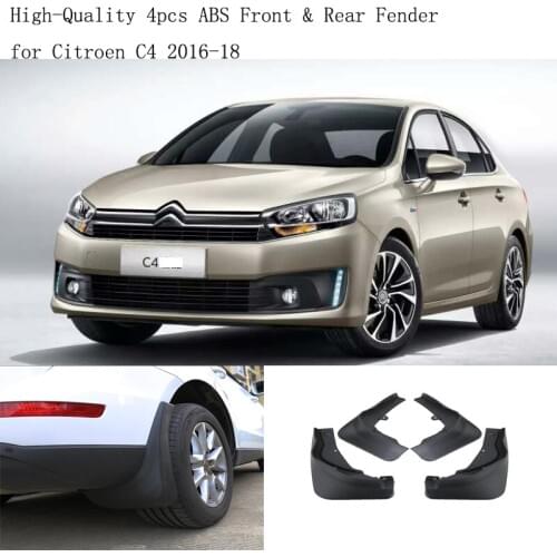 High-Quality 4pcs ABS Front & Rear Fender for Citroen C4 2016-18 Car Mud Flaps Splash Guard Mudguard Mudflaps Accessories
