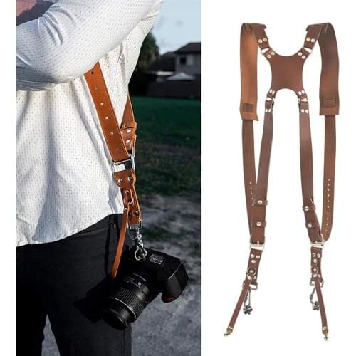 High Quality Camera Shoulder Strap Camera Adjustable Double Shoulder Leather Harness Photography For Nikon Camera Accessories