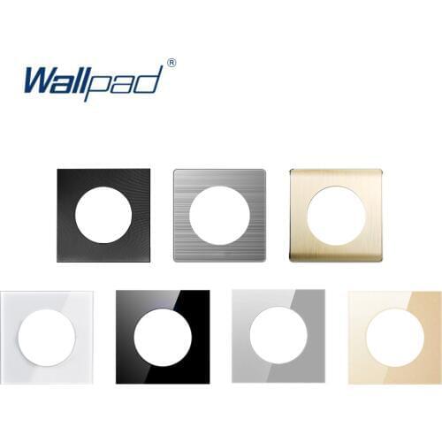 Wallpad Single Tempered Glass Panel Only 86*86mm White And Black Round Circle Glass Stainless Steel PC Panel