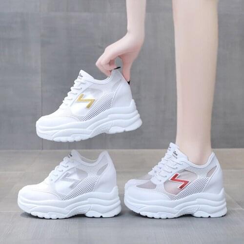 2021 Spring New Womens Platform Shoes Chunky Sneakers Comfortable Casual Internal Increase Women Vulcanize Shoes Zapatos Mujer