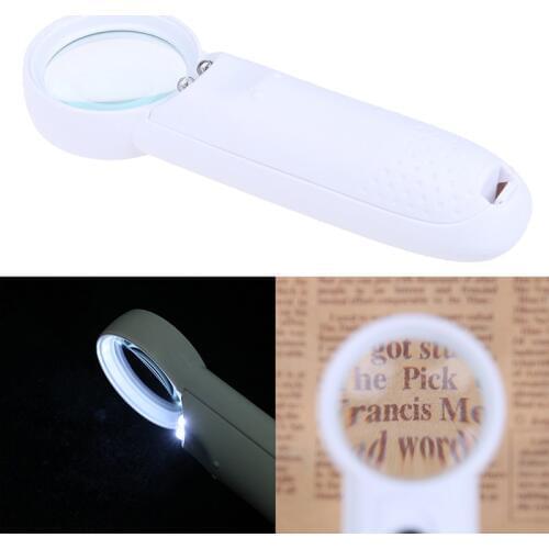 1PCS Handheld Glass Loupe 15X Magnifier Magnifying Glass 37MM Lens Portable Pocket Tool Professional With 2 LED Light Wholesale
