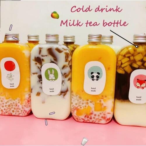 10pcs/lot Milk Tea Cup Plastic Juice Drink Milk Tea Bottle Water Bottle Milk Tea Shop Cold Drink Shop Bar Cold Drink Bottle