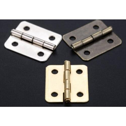 10pcs Hinges w/screw Fillet Silver/Antique bronze/Gold 4 Holes 18*16mm Decor Cabinet Wooden Box Jewelry Wine Gift Case Vintage