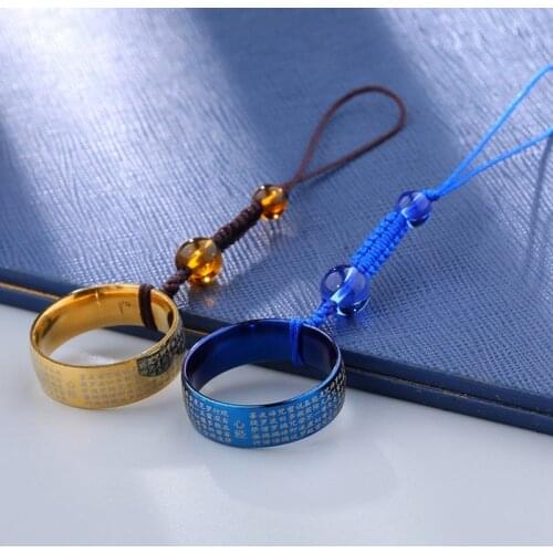 10Pcs Universal Chinese Character Style Titanium Steel Short Style Finger Ring Mobile Phone Case Cover Straps Phone Lanyards