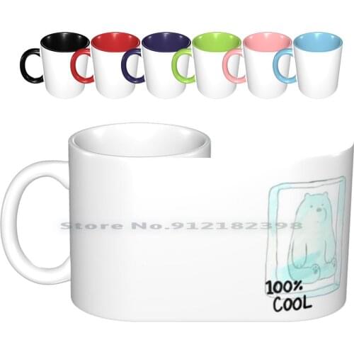 100% Cool Ice Bear-Ceramic Mugs Coffee Cups Milk Tea Mug Cartoon Cartoon Ice Icebear Ice Bear Polar Bear Winter Wintertime Bear