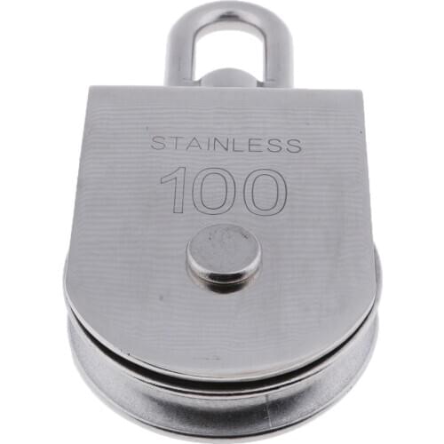 100mm Durable Swivel Hook Single Pulley Block Sheave - Kayak Sailing Rigging Lifting Wheel Marine Hardware