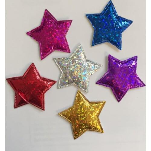 120pcs 29mm Padded pretty Flashing star Appliques Scrapbooking craft making crafts A62A*3