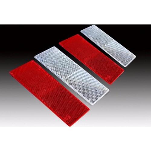 CHIZIYO 4pcs Red White 15*5cm Plastic Car Warning Strip Reflective Truck Auto Supplies Night Driving