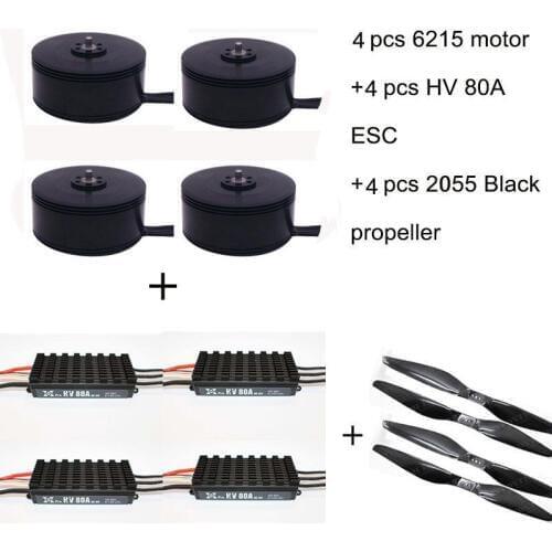 4pcs 6215 170KV Brushless Motor +4pcs HV 80A ESC +4pcs 2055 Propeller for RC Plane