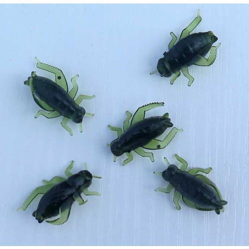 50 pcs dark green soft fishing lures Insect Bait artificial for carp fishing bait with 20mm/0.8g