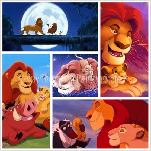 Disney Lion King Diamond Painting 5D DIY Poster Childrens Room Wall Art Mosaic Cross Stitch Kit Diamond Embroidery Home Decor