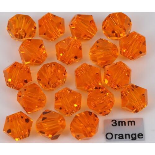 Free Shipping! 720pcs/Lot, AAA Chinese Top Quality 3mm Orange Crystal Bicone Beads