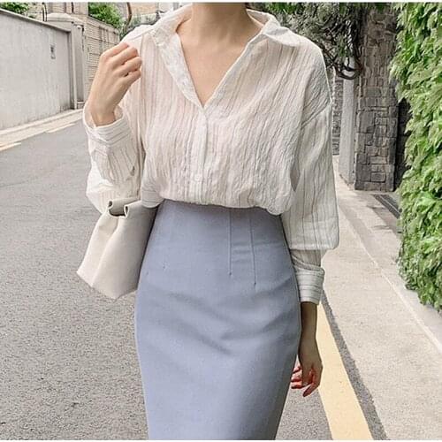 Женские рубашки в полоску Bethquenoy China At AliExpress