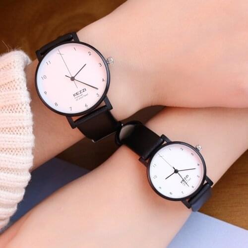Watch personality simple couple table casual business mens watch female student leather watchband waterproof watch