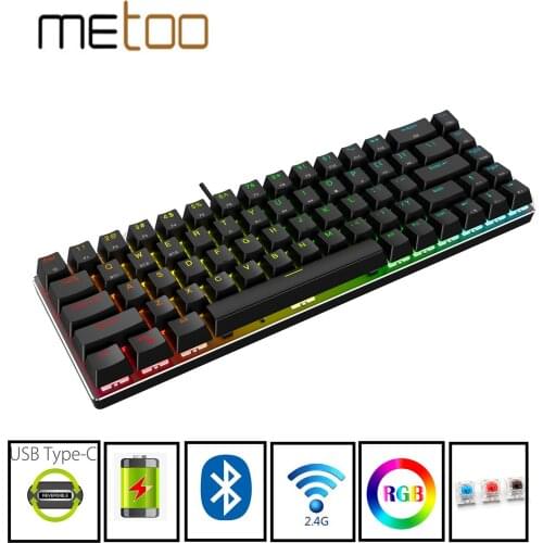 Gaming Mechanical Bluetooth Keyboard RGB Backlit 68/87 Keys with Bluetooth/2.4Ghz/USB Blue red Brown Switch for phone PC