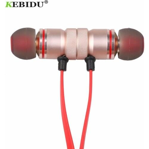 Kebidu Wireless Headset With Microphone Sweat Proof Earphone Magnetic Earpiece Stereo Headset for Mobile Phone for iphone