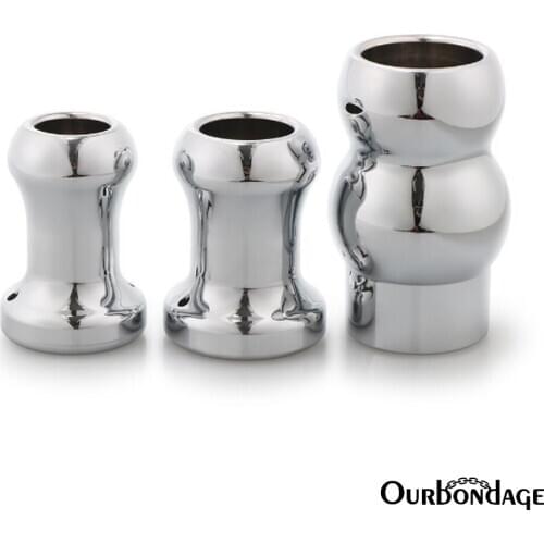 Ourbondage Stainless Steel Anal Dilator SET For Woman Men Gay Douche Enema syringe Butt Plug Anal Sex Toys Hollow Anal Plug