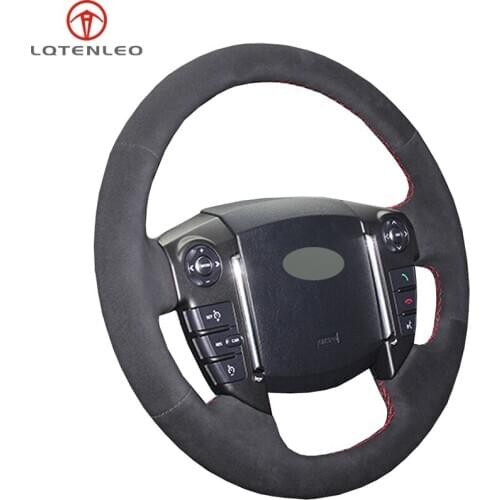 LQTENLEO Black Suede Car Steering Wheel Cover For Land Rover Discovery 4 2010-2016 Range Rover Sport 2010 2011 2012 2013