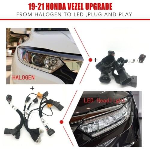 CZMOD Car Headlight Modification Upgrade Special Car Wiring Harness For Honda 19-21 VEZEL From Halogen To LED Play And Plug