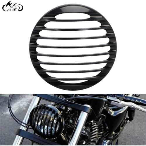 Motorcycle Aluminum Cut Black 5.75" Headlight Grill Cover For Harley Sportster XL 883 1200 2004-2014 48 72 XL883N Low XL883L
