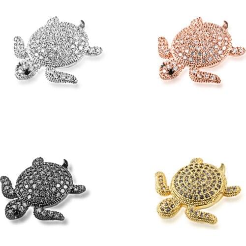 NEW Crystal Turtle Exquisite Diy Jewelry Bracelet Making Copper Cubic Zirconia Bracelet Necklace Pendant Accessories Beads