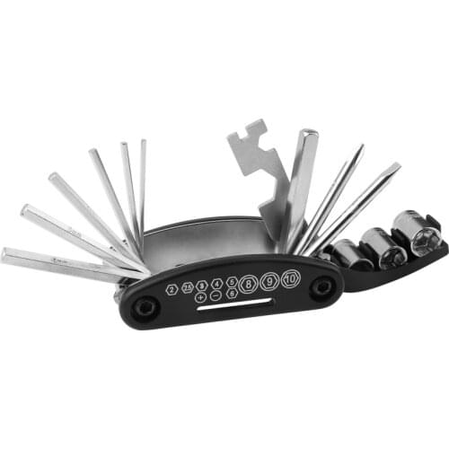 New 16 In 1 Multi Usage Bike Bicycle Repair Tools Kit Hex Wrench Nut Tire Repair Key Screwdriver Socket Extension Rod Tool