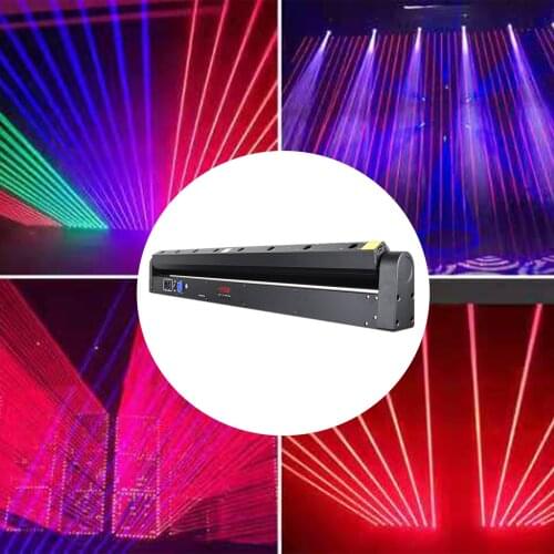 Strong beam RGB eight-lens projector, 8-hole moving head beam, laser stage light, wedding show, disco party, etc