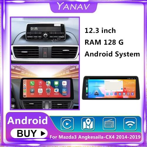 Radio 2 Din Android Carplay Wireless For Mazda3 Angkesaila-CX4 2014-2019 Auto Multimedia Video GPS Navigation in Head Unit