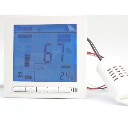 Humidification or dehumidification controller with temperature control