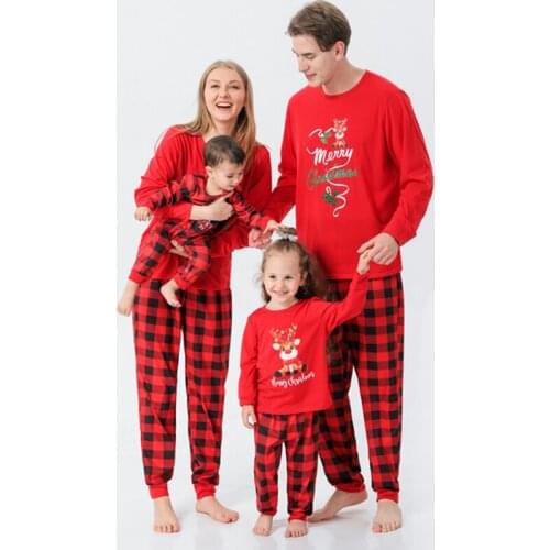 Christmas Family Matching Outfit Mum Daughter Dad Son Sleepwear Adults Kids Nightwear Couple Clothes Family PJS Baby Romper