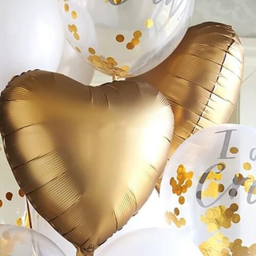 18 inch Metal Color Foil Balloons Heart / Pentagram Birthday Party Wedding Decoration Globos Kids Ball Toy Baby Shower Supplies