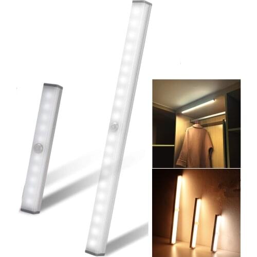 Kitchen LED Light Rechargeable Wall Lamp With Motion Sensor Strip Bedroom Decoration USB Night Lights Closet Wardrobe Lighting
