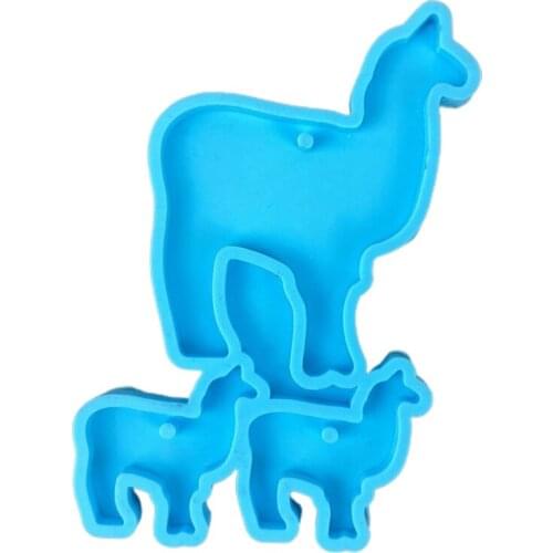 T84A Animal Shaped Keychain Epoxy Resin Mold Key Chain Pendants Silicone Mould DIY Crafts Decorations Casting Tool