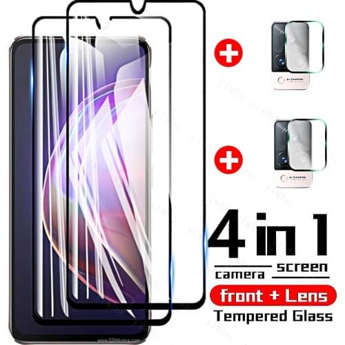 4 In 1 for Vivo V21 5G/4G V 21 Tempered Camera Len Protector Glass Transparent Safety Screen Y70 Y72 Y52 Y51 Y31 Y30 Protective