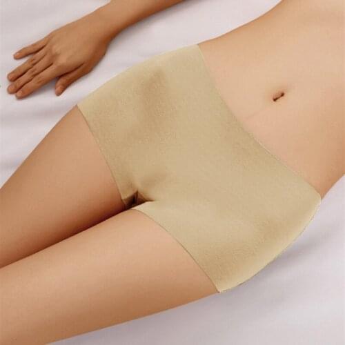 Womens Summer Safety Short Panties Ice Silk Underpant Seamless Anti-glare Ladies Pants Girl Boxer Briefs Cozy Female Underwear
