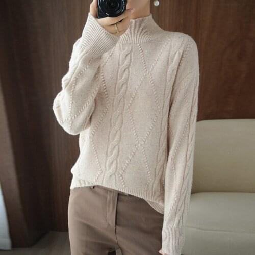 Adishree 2021 woman winter 100% Cashmere sweaters autumn knitted Pullovers High Quality Warm Female thickening Turtleneck
