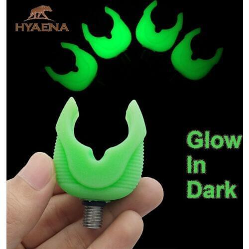 Hyaena 1pcs Luminous Green Silicone Fishing Rod Holders Telescopic Fishing Rod Support Stand Head Carp Fishing Accessories