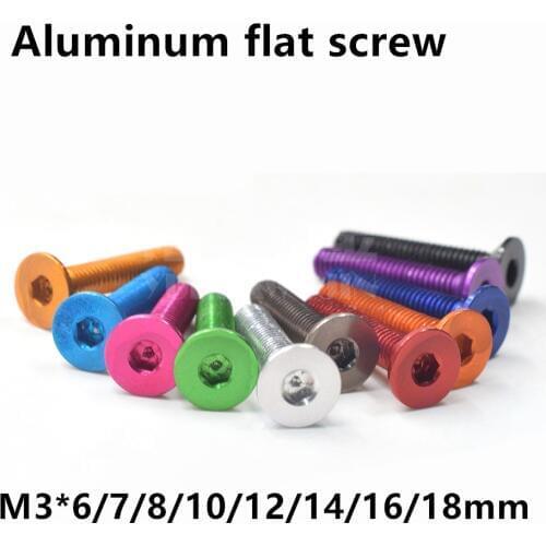 10pcs M3 Aluminum flat screw M3*6/7/8/10/12/14/16 Flat socket head cap screw for RC Model screws