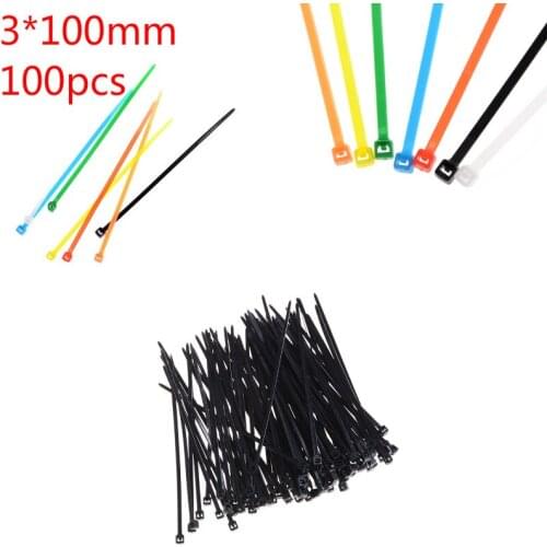 100 Pcs Nylon Cable Self-locking Plastic Wire Zip Ties Set 3*100mm MRO & Industrial Supply Fasteners & Hardware Cable
