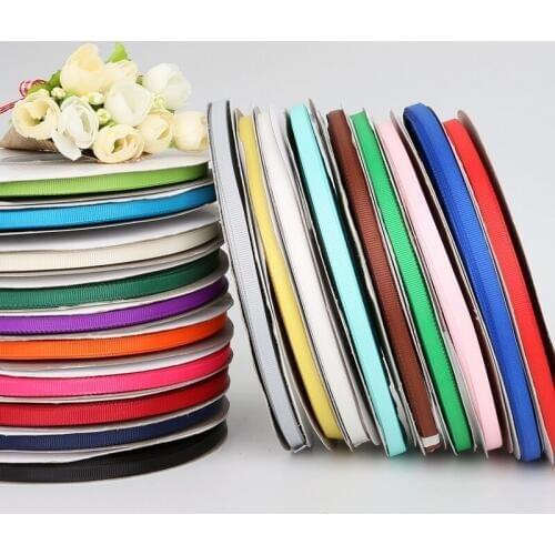 100Yard 7mm(1/4") Solid Color Grosgrain Ribbon Wedding Party Decoration Gift Wrapping Christmas Ribbon DIY Bow Craft