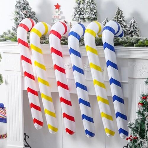 120CM Inflatable Christmas Canes Lollipop Balloon Christmas Decoration for Home Outdoor Party Christmas Tree Ornament Kids Toy