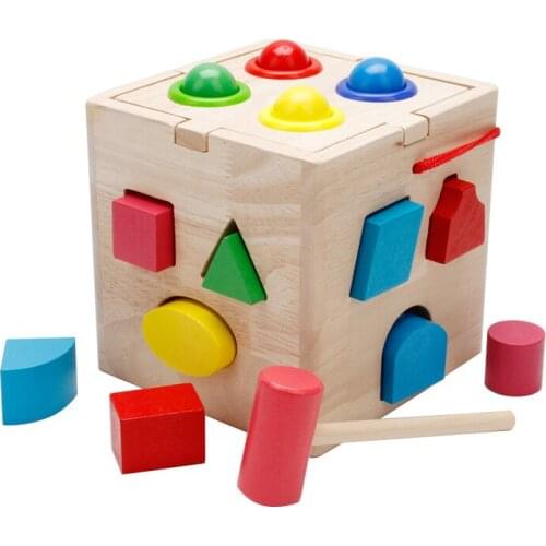 17 Hole Knock Ball Intelligence Box Multifunctional Baby Gift Children Puzzle Early Education Shape Cognition Matching Box toys