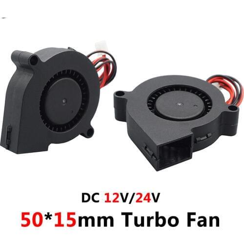 50x15mm Turbo Fan 3D Printer Part Centrifugal fan DC 12v/24V Blow Radial Cooling fan Wire for Hot end