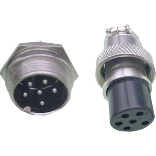6 PIN 16mm GX16-6 Screw Aviation Connector Plug The Aviation Plug Cable Connector Male and Female