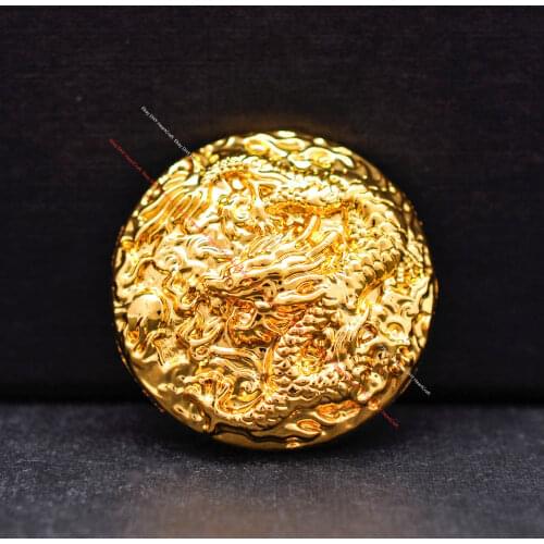 6pc 1-3/8" Heavy Solid Mighty Gold Chinese Dragon Leathercraft Hardware Saddles Wallet Decorative Concho Button Screwback