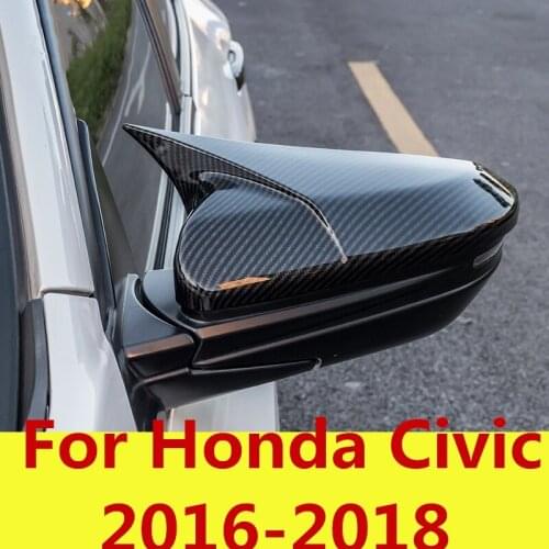 Car Rear-view Mirror Covers Shell Rearview Mirror Edge Guards Cover car Accessories For Honda Civic 2016-2018 10th Gen Sedan