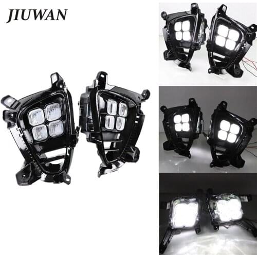 2pcs Car Daytime Running Light LED Headlight Fog Lamp Turning Signal for Kia Sorento 2018-2020 Korea Model Car Light Parts
