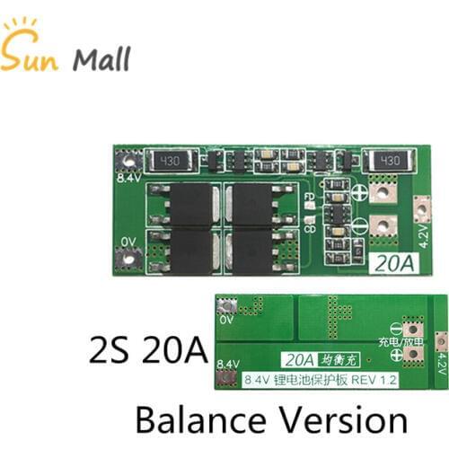 Balance Version 2S 20A 7.4V 8.4V 18650 BM Lithium battery protection board/BMS board