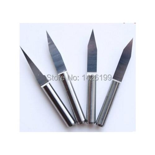 Free Shipping 10PCS 3.175mm 25 Degree 0.3MM End mill Carbide PCB CNC Engraving Bits ,Engrave Wood Acrylic PVC Metal tool