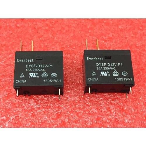 Free Shipping 100% new original relay 10pcs/lot DYSF-D12V-P1 16A/250VAC Can replace F5-S-12V JQX-25F